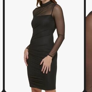 Calvin Klein long sleeve mesh dress